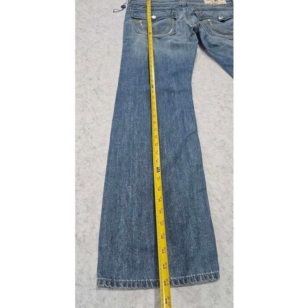 True Religion Ricky Straight WFLP GT Green Combo Mens Jeans Size 34